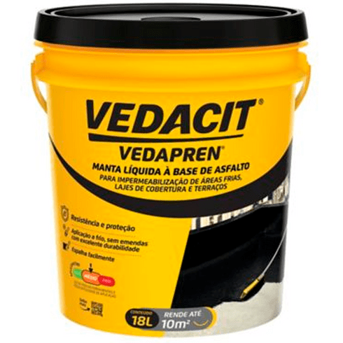 Vedapren Preto Emulsão Asfáltica (Balde 18 Litros) - VEDACIT