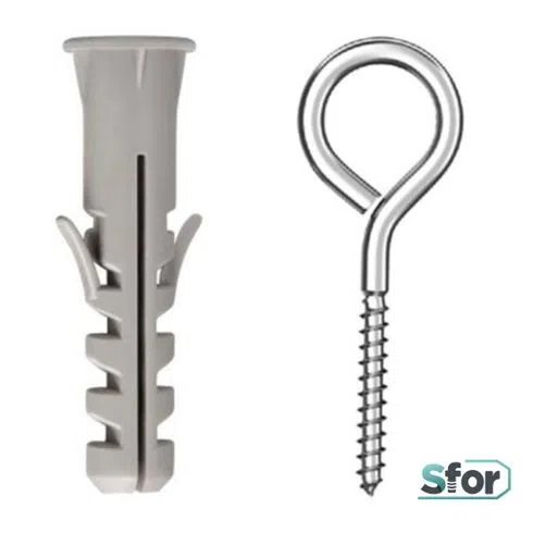 Pitão 6 + Bucha Nylon com Aba 6MM Cartela com 20 Peças - SFOR
