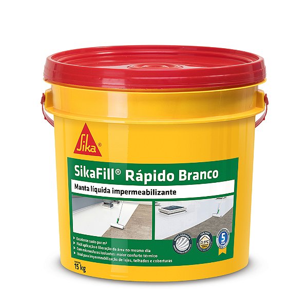 Sikafill Rápido Branco Manta Líquida Balde 15kg - SIKA