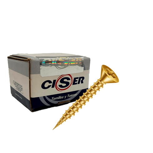 Parafuso Chipboard Cabeça Chata PHS 4,0 X 14 Bicromatizado (caixa com 1000) - CISER