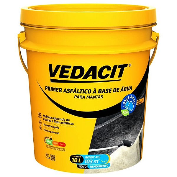 Primer Asfáltico à Base de Água (PRIME ECO) BALDE 18 L - Vedacit