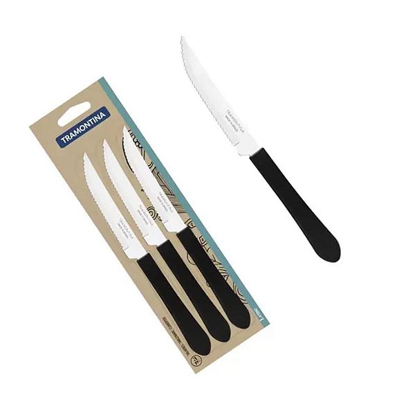 FACA CONJUNTO 3PCS CHURRASCO PT 23180/304 - TRAMONTINA