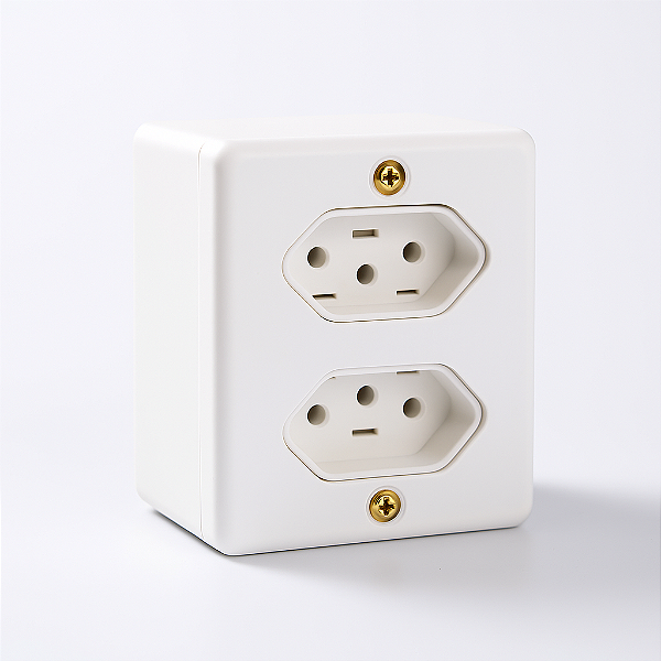 SISTEMA ILUMI BRANCO 2 TOMADA 2P+T.10A PL+CX 63120