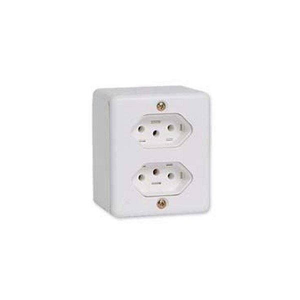 SISTEMA ILUMI BRANCO 2 TOMADA 2P+T.10A PL+CX 63120