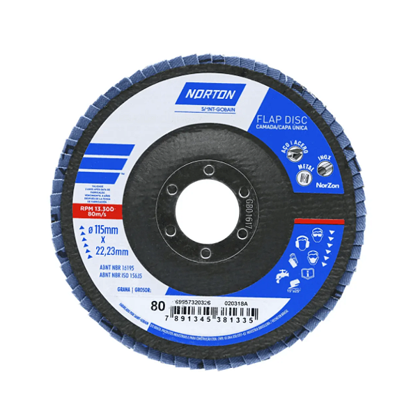 NORTON DISCO FLAP FIBRA R822 115X22.23 P0080