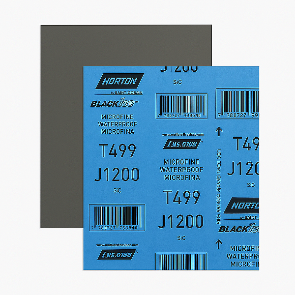NORTON FOLHA LIXA BLACK ICE AGUA T499 P2500 (PCT C/ 25 FOLHAS)