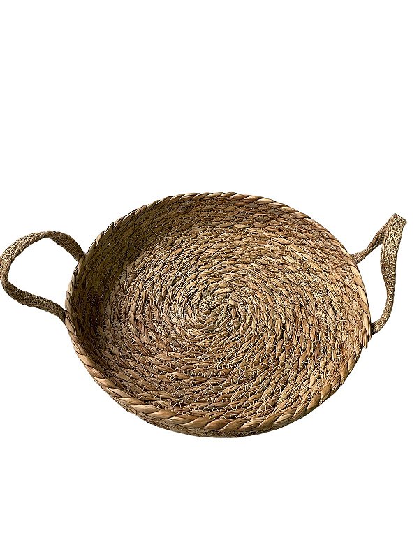 Bandeja redonda de palha 31cm