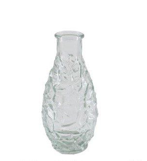 Vaso vidro transparente textura 14cm