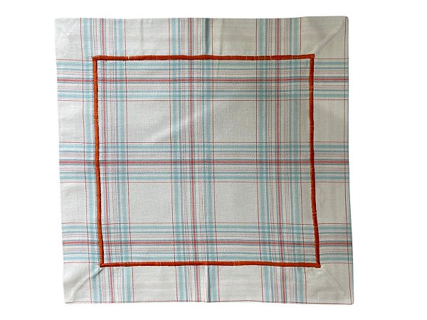 Guardanapo Xadrez Laranja com Azul