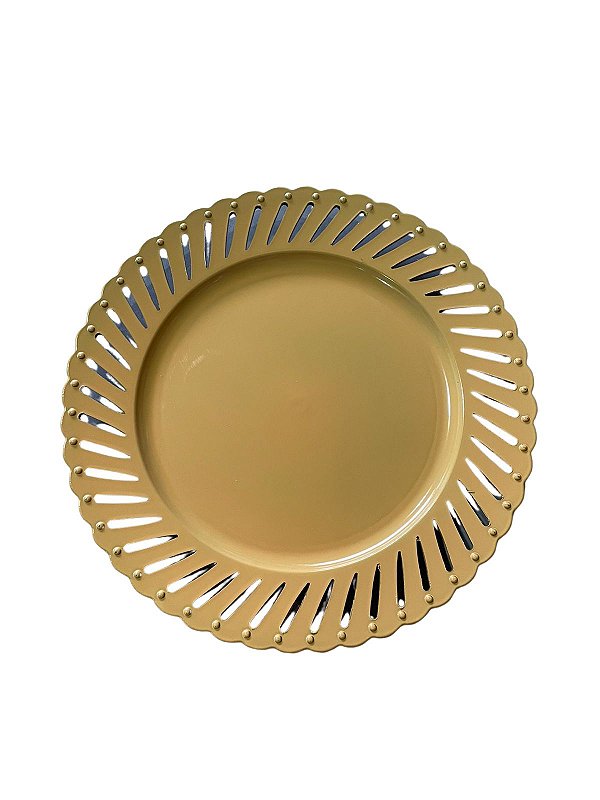 Sousplat amarelo vazado