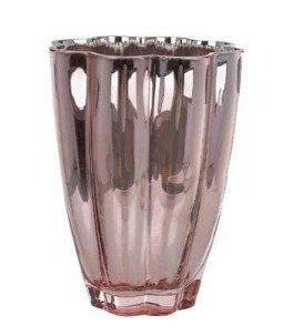 Vaso vidro ondulado rose