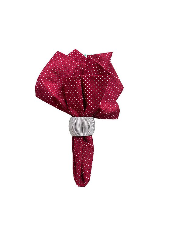 Guardanapo em algodão vermelho poa