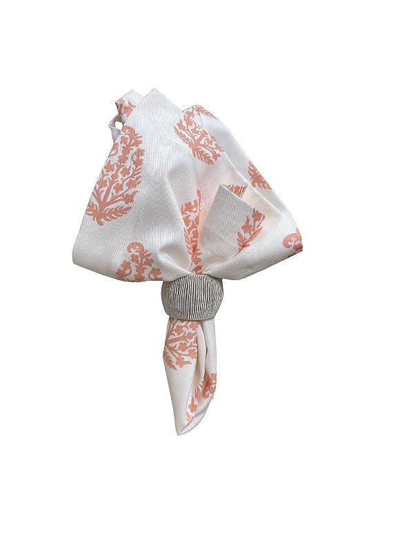 Guardanapo off white estampado em salmão