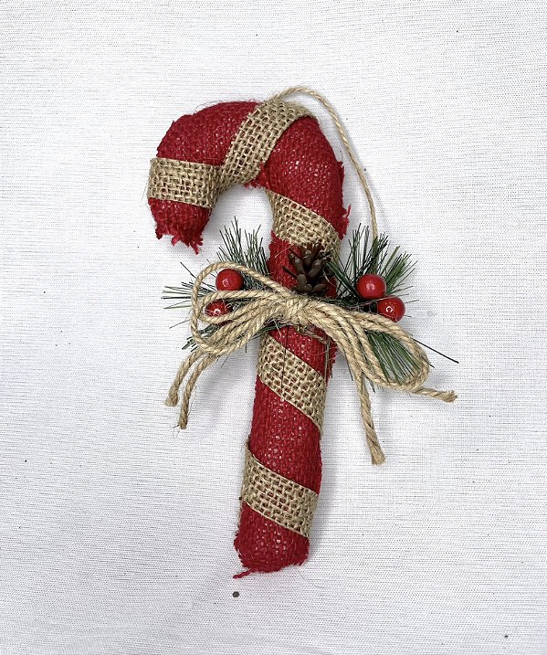 Enfeite natal árvore bengala sisal vermelho