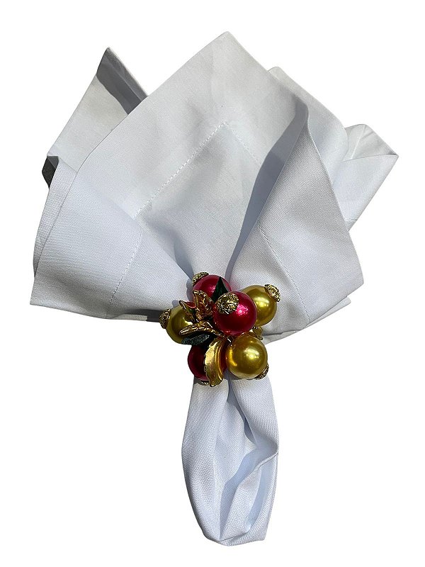 Porta guardanapo natal vermelho/dourado