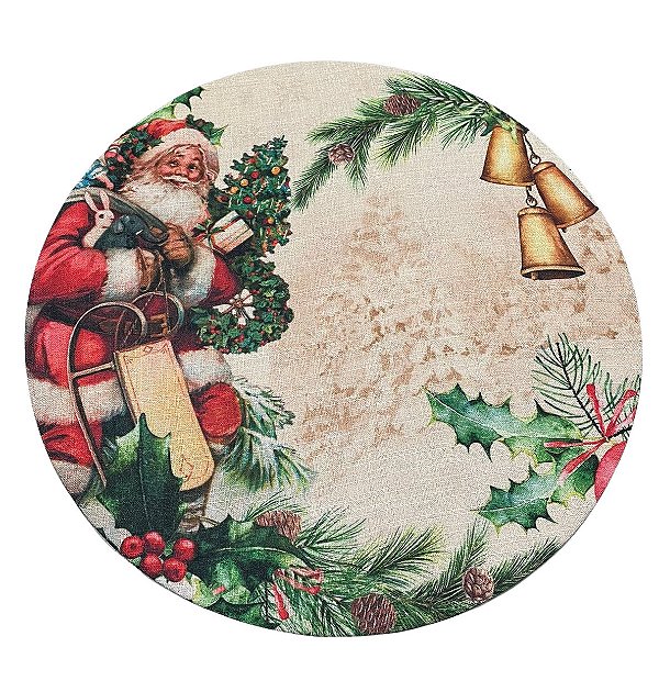 Capa para sousplat papai noel