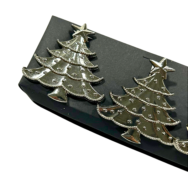 Porta guardanapo arvore de natal prata