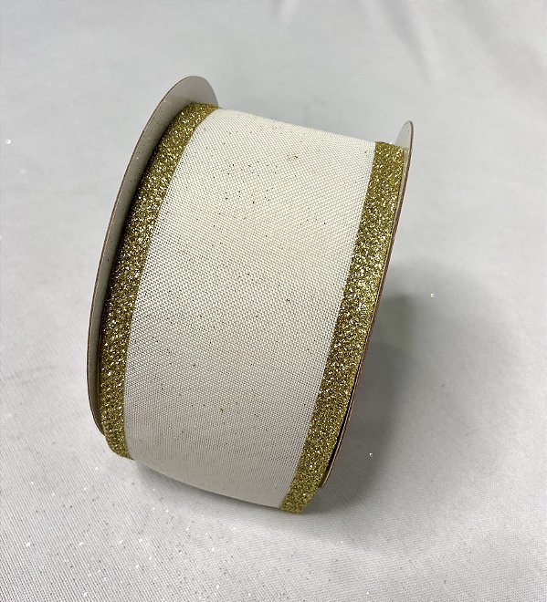 FITA NATAL ARAMADA BRANCO DOURADO