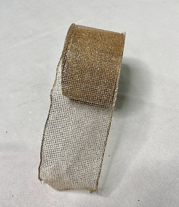 FITA ARAMADA TELA C/GLITTER C/COSTURA (NUDE) 6,3cmX9,14m