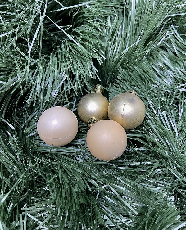 BOLA NATAL EM TUBO FOSCA C/12 UND (BEGE) 3cm