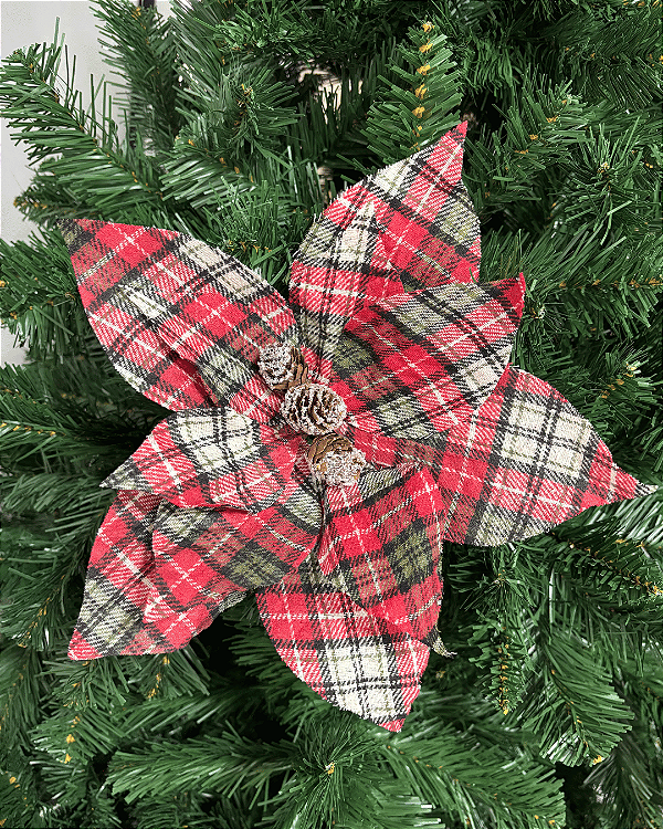 Poinsetia Xadrez 33cm