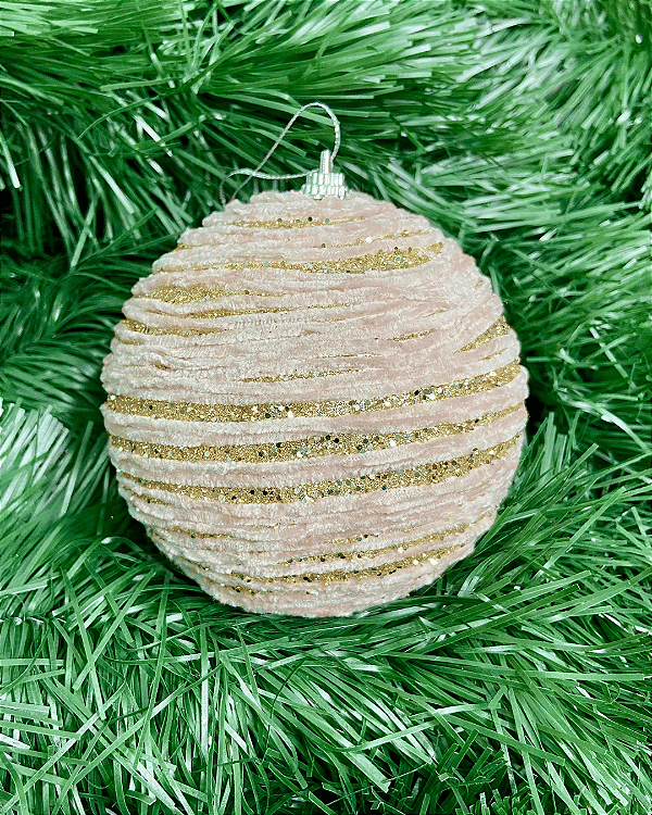 BOLA DECORADA ROSA COM 3 UNIDADES