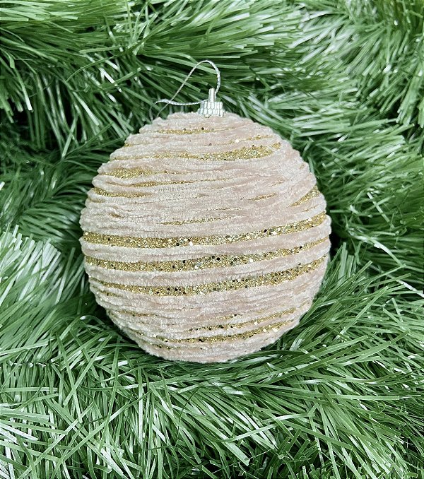 Bola Natal Rosa 10 cm com 3 unidades