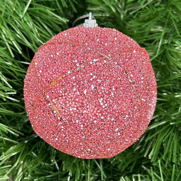 Bola Natal Rosa 10cm