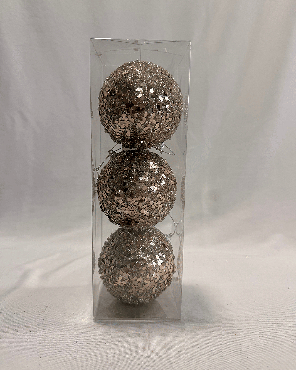 BOLA DOURADA 8CM JOGO COM 3 UN