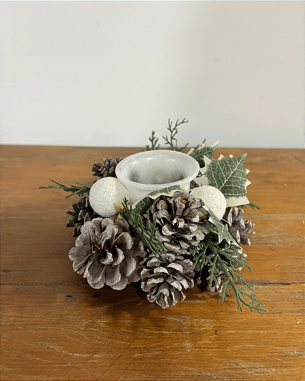 Porta vela branco 17x17x8cm