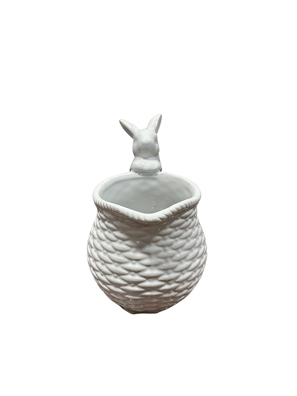 LEITEIRA EM CERAMICA  (BRANCO) 14,5X9,5X14cm