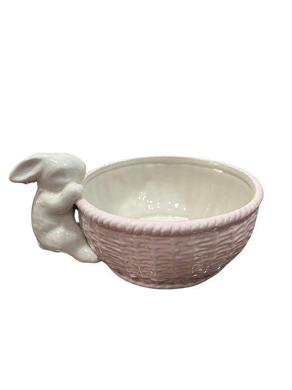 PASCOA VASO DECORATIVO (BRANCO ROSA) 21,3X16,5X11cm