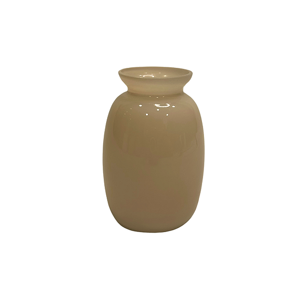 VASO DECOR VIDRO BEGE 10cm