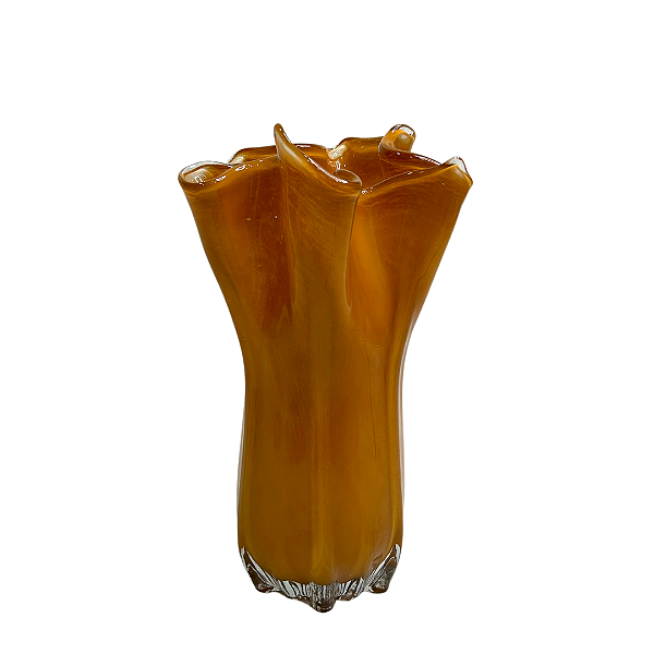 VASO VIDRO MOSTARDA 36cm