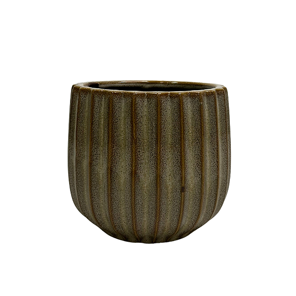 VASO CERAMICA MARROM 15cm