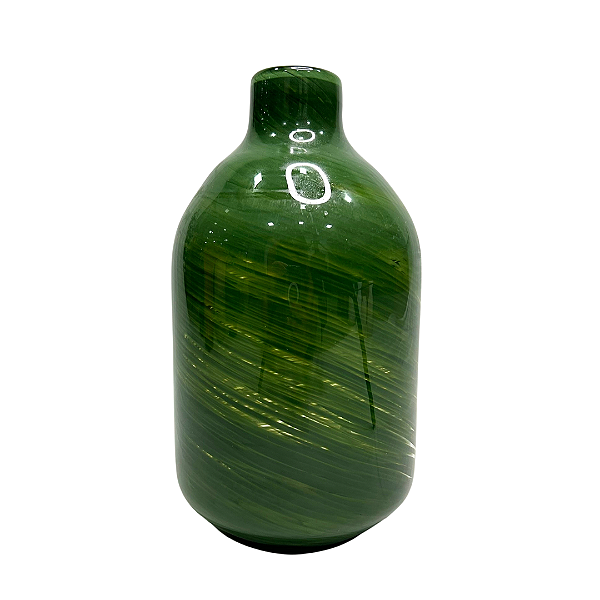 VASO DECOR VIDRO VERDE 30,5cm