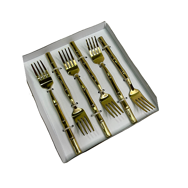 CONJUNTO GARFO SOBREMESA DOURADO