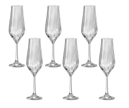 Jogo de 6 tacas para champanhe Tulipa Optic em cristal ecológico