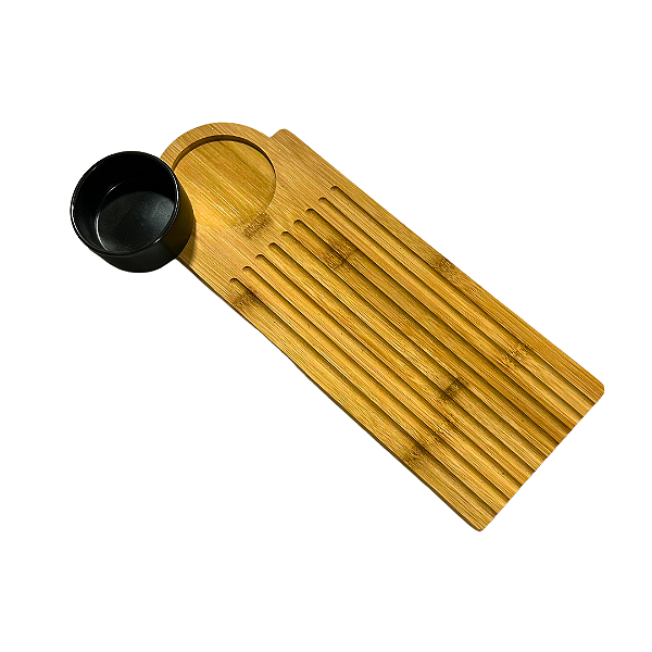 Petisqueira em bambu com molheira