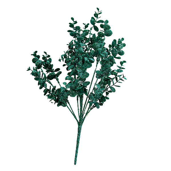 Folha decorativa eucalipto glitter verde