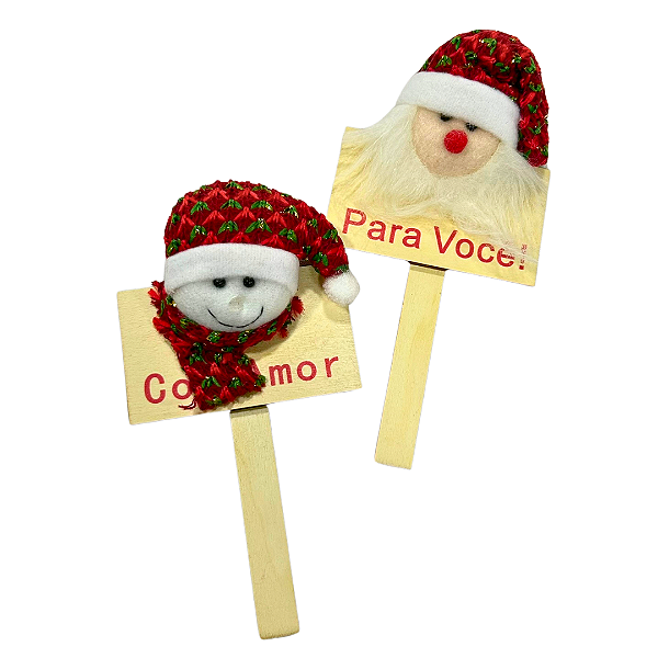 Placa papai noel boneco de neve
