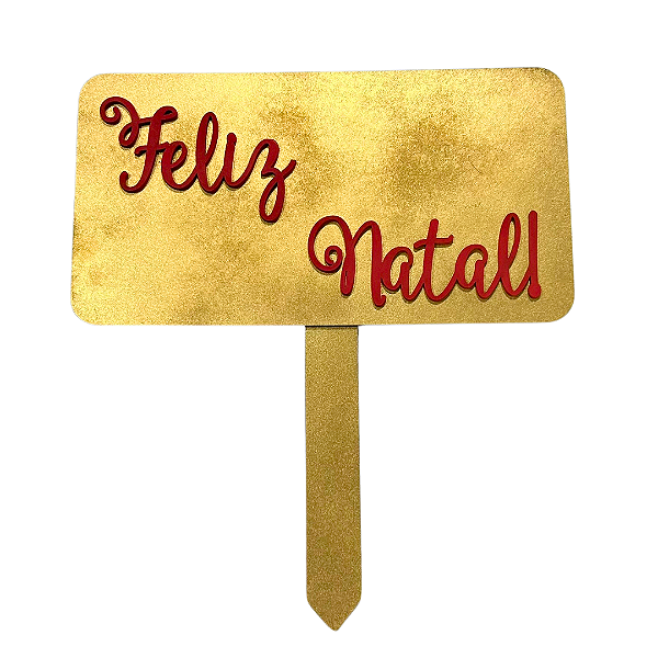 Placa natal dourado
