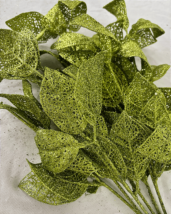 GALHO NATAL C/GLITTER VERDE 40CM