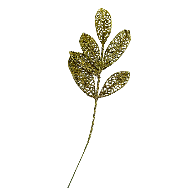 Folha decorativa dourado