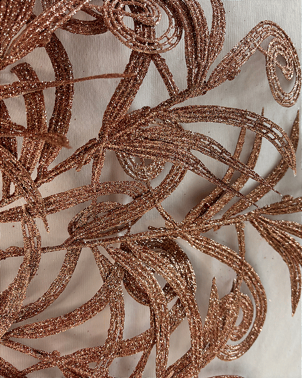 GALHO C/FOLHA NATAL SAMAMBAIA C/GLITTER NUDE 59cm