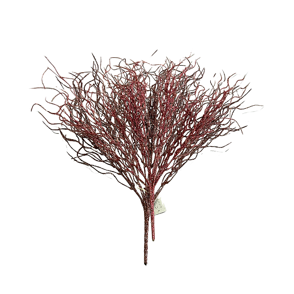 FOLHA GRASS NATAL C/GLITTER X12 ROSE