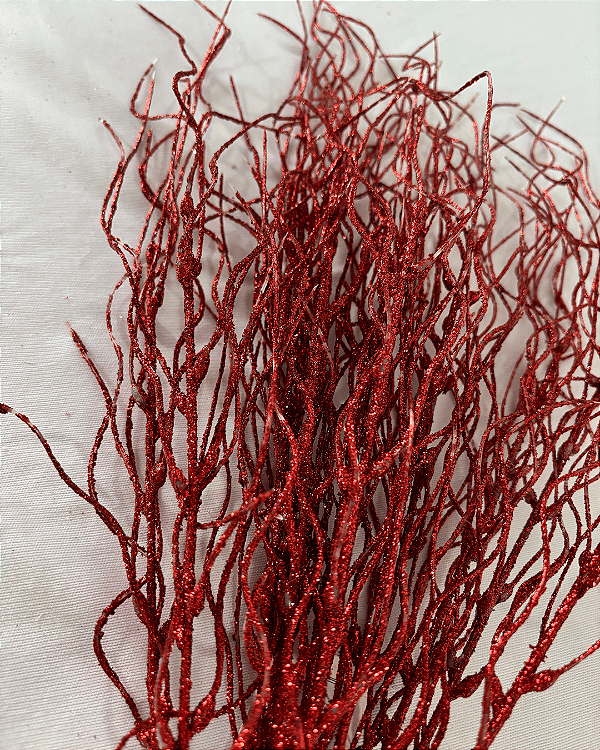 GALHO NATAL C/GLITTER  VERMELHO 50cm