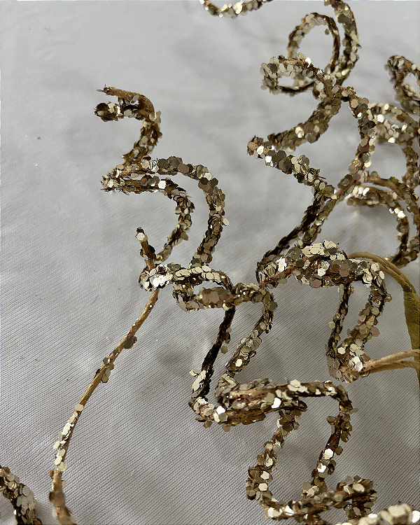 C.GALHO NATAL C/GLITTER CHAMPANHE 67 CM