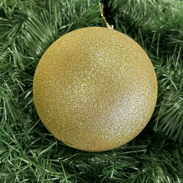 BOLA NATAL GLITTER DOURADO 12CM