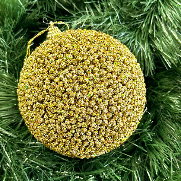 BOLA DECORADA NATAL DOURADO